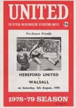 Hereford United v Walsall 05-Aug-1978