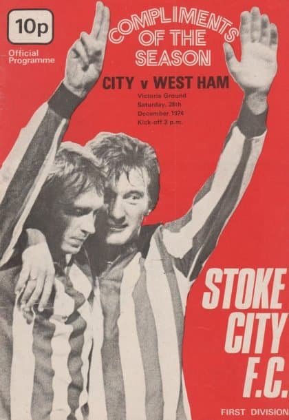 Stoke City v West Ham United 28-Dec-1974