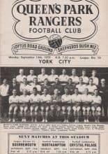 Queens Park Rangers v York City 14-Sep-1959