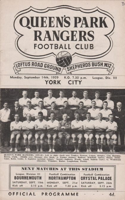 Queens Park Rangers v York City 14-Sep-1959