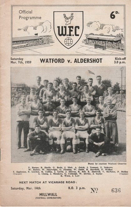 Watford v Aldershot  07-Mar-1959