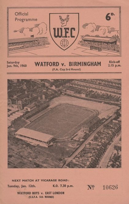 Watford v Birmingham City 09-Jan-1960