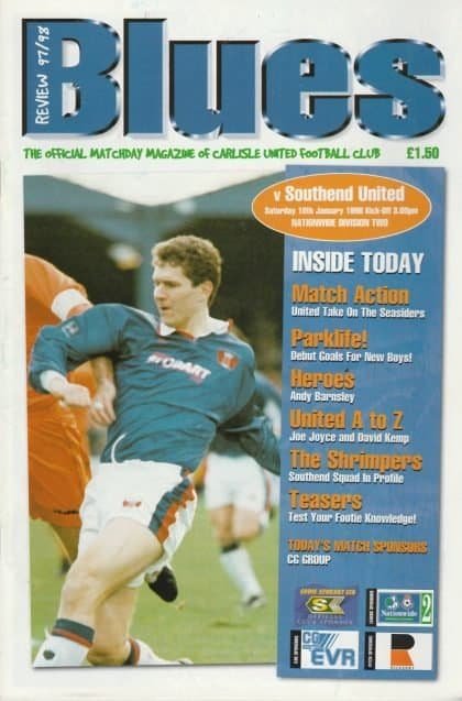 Carlisle United v Southend United  10-Jan-1998