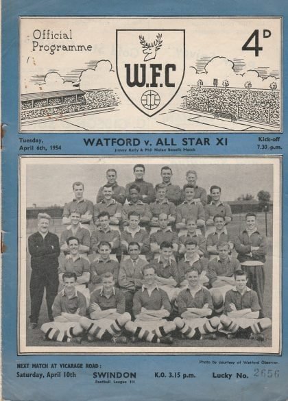 Watford v All Star XI  06-Apr-1954