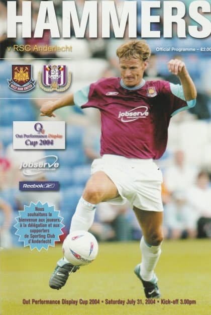 West Ham United v Anderlecht 31-Jul-2004