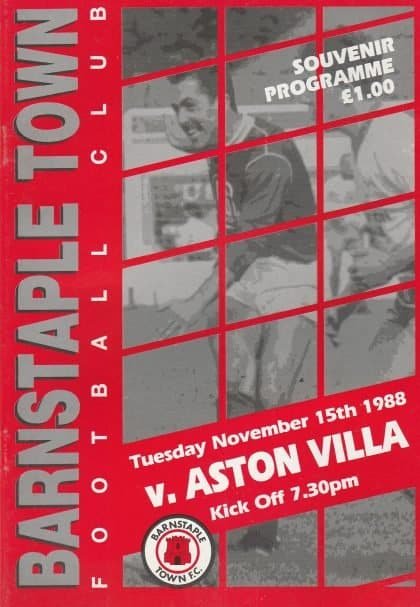 Barnstaple Town v Aston Villa 15-Nov-1988