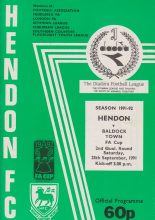 Hendon v Baldock Town 28-Sep-1991