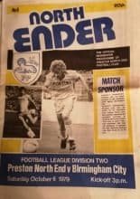 Preston North End v Birmingham City  06-Oct-1979