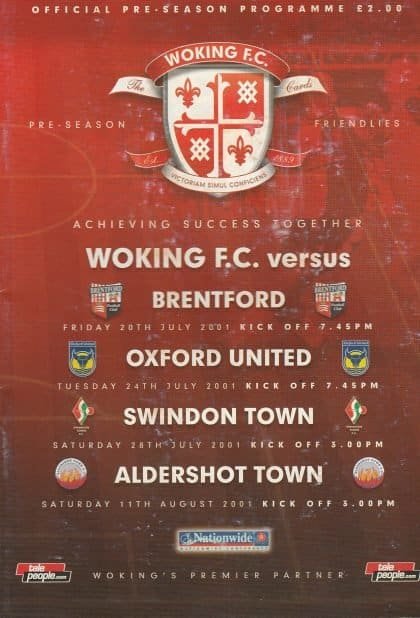 Woking v Brentford 20-Jul-2001