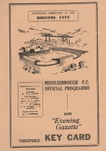 Middlesbrough v Bristol City  11-Feb-1956
