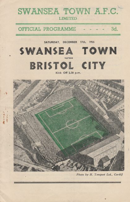 Swansea Town v Bristol City  17-Dec-1955