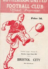 Rotherham United v Bristol City  22-Aug-1955