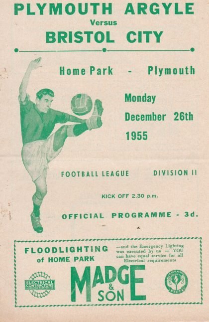 Plymouth Argyle v Bristol City  26-Dec-1955