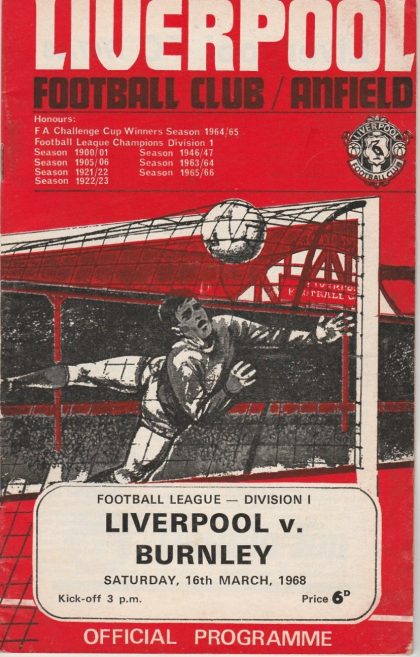 Liverpool v Burnley   16-Mar-1968