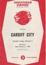 Sheffield United v Cardiff City 22-Feb-1958