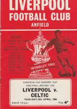 Liverpool v Glasgow Celtic 19-Apr-1966