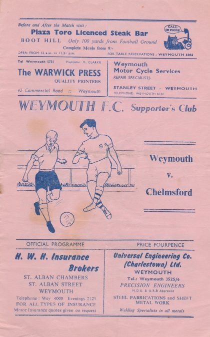 Weymouth v Chelmsford City 20-Apr-1968