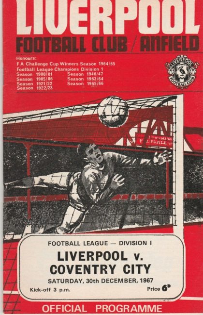 Liverpool v Coventry City 30-Dec-1967