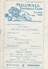 Millwall v Crewe Alexandra 30-Dec-1961