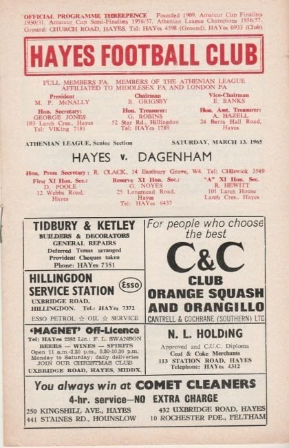 Hayes v Dagenham  13-Mar-1965