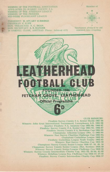 Leatherhead v Enfield 21-Dec-1968
