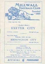 Millwall v Exeter City 20-Apr-1962