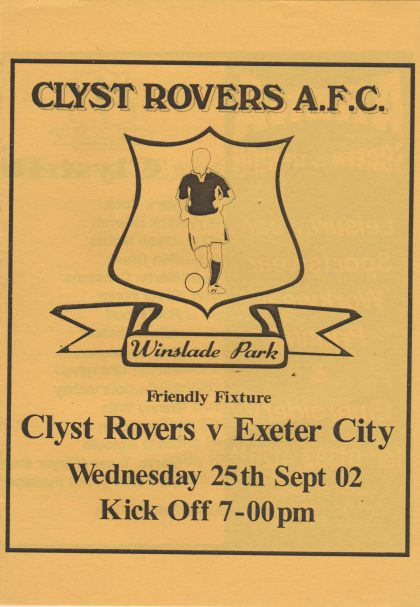 Clyst Rovers v Exeter City 25-Sep-2002