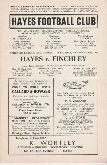 Hayes v Finchley   25-Feb-1967