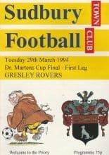 Sudbury Town v Gresley Rovers 29-Mar-1994