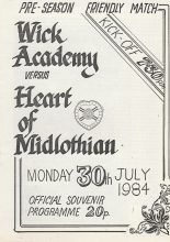 Wick Academy v Heart of Midlothian  30-Jul-1984