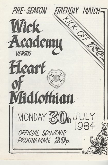 Wick Academy v Heart of Midlothian  30-Jul-1984