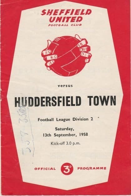 Sheffield United v Huddersfield Town  13-Sep-1958