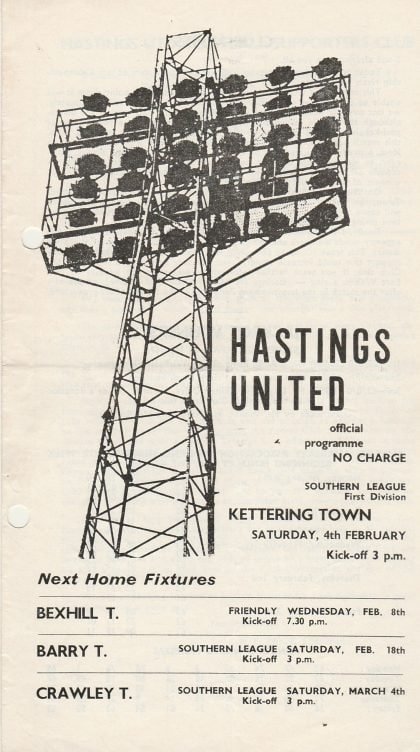 Hastings United v Kettering Town  04-Feb-1967