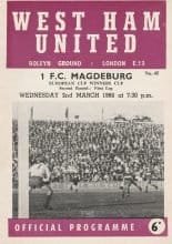 West Ham United v 1 FC Magdeburg    02-Mar-1966