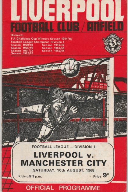 Liverpool v Manchester City 10-Aug-1968