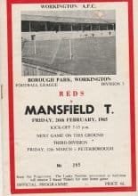 Workington v Mansfield Town 26-Feb-1985