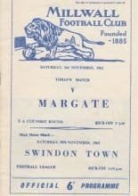 Millwall v Margate 03-Nov-1962