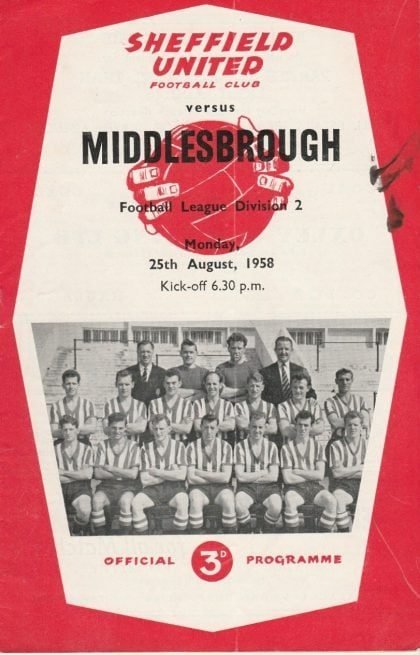 Sheffield United v Middlesbrough 25-Aug-1958