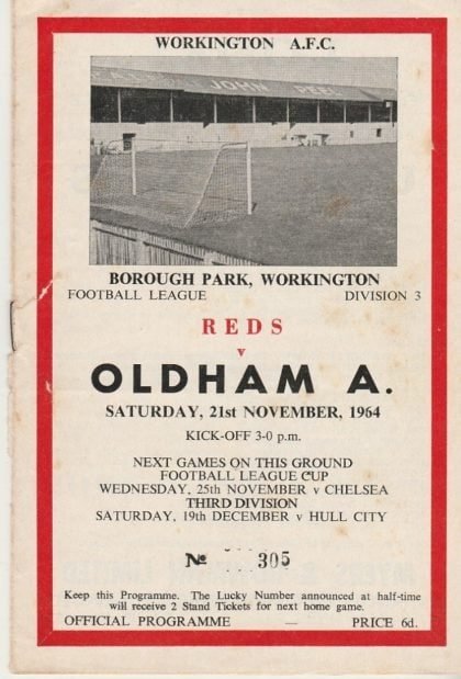 Workington v Oldham Athletic  21-Nov-1964