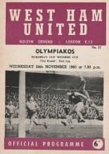 West Ham United v Olympiakos   24-Nov-1965