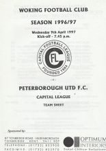 Woking Reserves v Peterborough United Reserves  09-Apr-1997