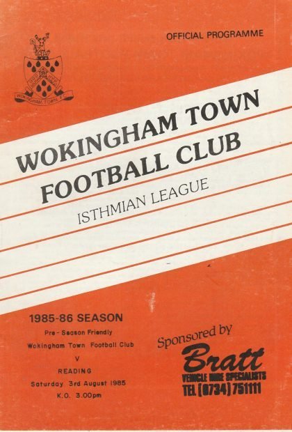Wokingham Town v Reading  03-Aug-1985