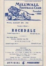 Millwall v Rochdale 28-Aug-1961