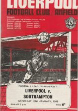 Liverpool v Southampton  20-Jan-1968