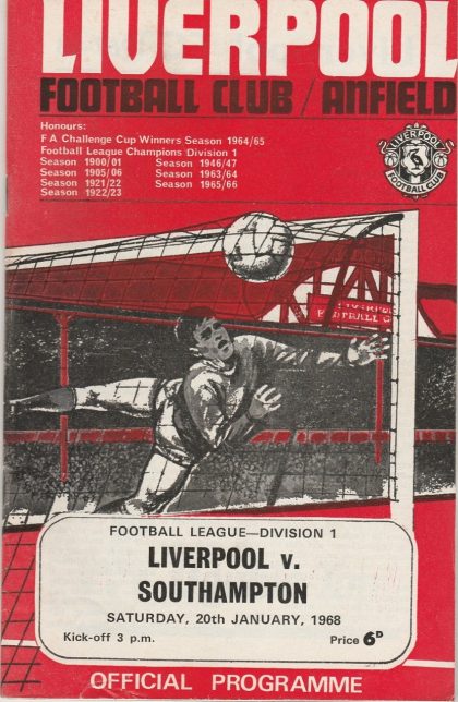 Liverpool v Southampton  20-Jan-1968