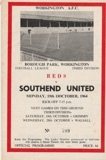 Workington v Southend United  19-Oct-1964