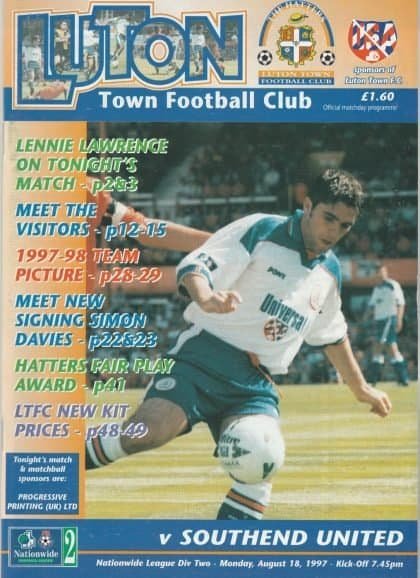 Luton Town v Southend United 18-Aug-1997