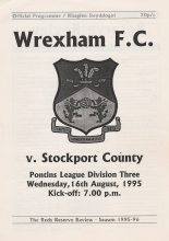Wrexham Reserves v Stockport County Reserves  30-Sep-1998