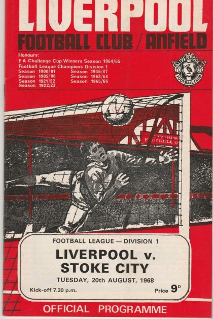 Liverpool v Stoke City   20-Aug-1968