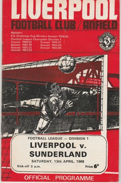 Liverpool v Sunderland   13-Apr-1968